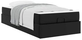 vidaXL Σκελετός κρεβατιού με στρώμα Μαύρο 80 x 200 cm Τεχνητό δέρμα