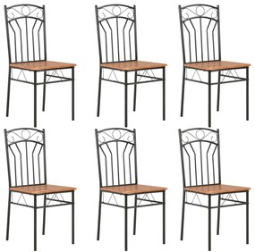 vidaXL Καρέκλες Τραπεζαρίας 6 τεμ. Καφέ από MDF