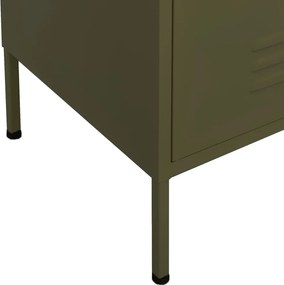 vidaXL Ντουλάπι Αποθήκευσης Πράσινο Λαδί 80x35x101,5 εκ. από Ατσάλι