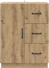 vidaXL Πλαϊνό γραφείο με συρτάρι Artisan Δρυς 66 x 34,5 x 87 εκ.