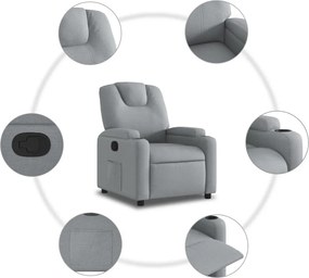 vidaXL Πολυθρόνα Ανακλινόμενη Ανοιχτό Γκρι Υφασμάτινη