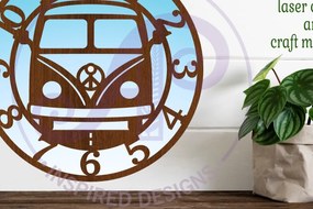 Intra απο ξύλο plywood 3mm-4mm πάχος – Αρχεία κοπής με λέιζερ ρολογιού τοίχου Peace Van Δίασταση  40x30 cm INTRAFABR-105962873