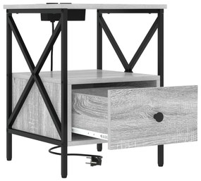 vidaXL Κομοδίνο με συρτάρι 2 pcs Γκρι sonoma 41.5 x 40.5 x 55 εκ.