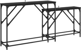 vidaXL Τραπέζι κονσόλας 2 τμχ. Μαύρη Οξυά 100 x 28 x 75 εκ.