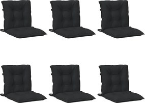 vidaXL Σετ Μαξιλαριών για Χαμηλή Πολυθρόνα 6 pcs Μελανζέ Μαύρο