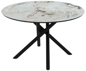 Τραπέζι ORACLE Στρόγγυλο Φ120x75εκ. Μπέζ Μάρμαρο