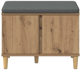 vidaXL Παγκάκι Χαλωρίου με μαξιλάρι Τεχνίτικη Δρυς 60 x 38 x 46 εκ