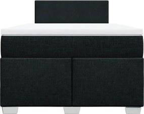 vidaXL Κρεβάτι Boxspring με Στρώμα Μαύρο 120x190 εκ. Υφασμάτινο
