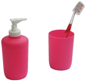 Αξεσουάρ Μπάνιου (Σετ 2τμχ) Fuchsia Viopros Polypropylene