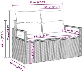 vidaXL Σετ Καναπέ 3 pcs Καφέ συνθετικό ρατάν