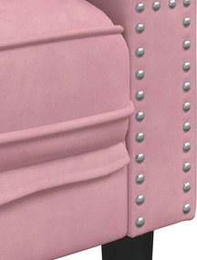 vidaXL Πολυθρόνα Chesterfield Ροζ Βελούδινη