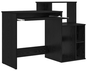 vidaXL Γραφείο με αποθήκευση Μαύρη δρυός 120.5x44x88.5 εκ Επεξεργασμένο ξύλο