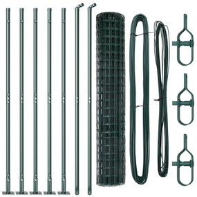 vidaXL Euro Fence με 7 ανυψωμένα πόδια 1.5x10 μ Γαλβανισμένος χάλυβας