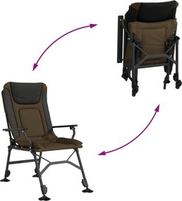 vidaXL Καρέκλα Ψαρέματος με Μπράτσα Πτυσσόμενη Taupe