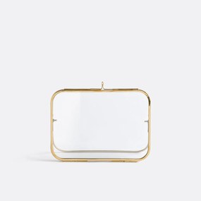 Κορνίζα επιτραπέζια από ορείχαλκο και γυαλί, 18 εκ., Uyova