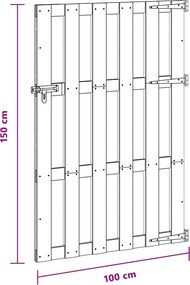 vidaXL Πύλη Κήπου 100 x 150 cm WPC και Αλουμίνιο Καφέ