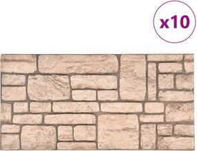 vidaXL Πάνελ τοίχου 10 pcs Μπεζ 100 x 50 cm Αφρός EPS