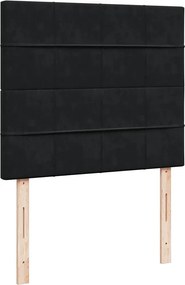 vidaXL Κρεβάτι Boxspring με Στρώμα Μαύρο 120x190 εκ. Βελούδινο