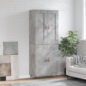 vidaXL Ντουλάπι Γκρι Σκυροδέματος 69,5x34x180 εκ. Επεξεργασμένο Ξύλο