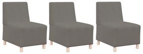 vidaXL Καθίσμα Σαλονιού 3 pcs Ανοιχτό γκρι 55 x 74 x 82 εκ. Βελούδο