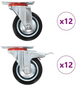 vidaXL Ρόδες Περιστρεφόμενες 24 τεμ. 75 χιλ.