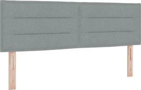 vidaXL Κρεβάτι box spring με στρώμα Ανοιχτό γκρι 160 x 200 cm Ύφασμα