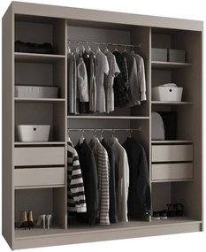 Ντουλάπα Bahrajn 180 συρόμενη-Cashmere