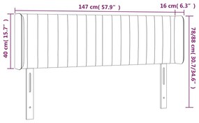 Κεφαλάρι με Πτερύγια Ανοιχτό Γκρι 147x16x78/88 εκ. Βελούδινο 3119054