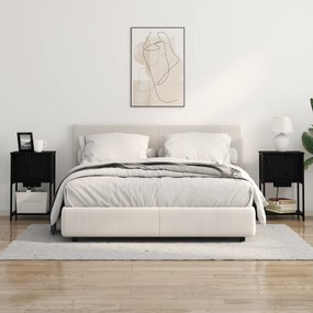 vidaXL Κομοδίνο 2 pcs Μαύρη δρυς 38 x 31 x 61 εκ Επεξεργασμένο ξύλο