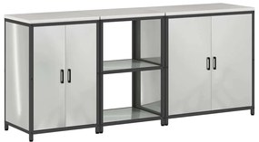 vidaXL Σετ Αποθήκευσης Κουζίνας 3 pcs Ασημί Επικαλυμμένος Χάλυβας