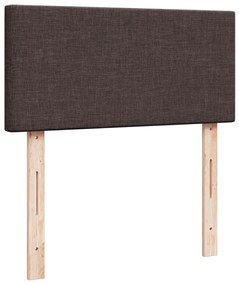 vidaXL Κρεβάτι Boxspring με Στρώμα Σκούρο Καφέ 90x200 εκ. Υφασμάτινο