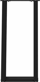 vidaXL Πόδια Κονσόλας σε Σχήμα U 2 τεμ. Μαύρο 38x(72-73) εκ. Ατσάλι