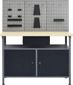 vidaXL Πάγκος Εργασίας με Τρία Πάνελ Τοίχου