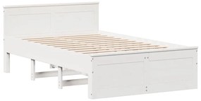vidaXL Σκελετός Κρεβατιού Χωρίς Στρώμα 135x190 εκ Μασίφ Ξύλο Πεύκου