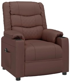 vidaXL Πολυθρόνα Ηλεκτρική Ανακλινόμενη Καφέ Συνθ. Δέρμα