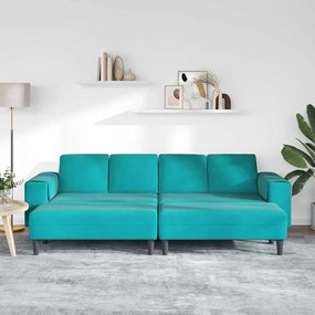 vidaXL Σετ Καναπέ 3 pcs Τιρκουάζ Βελούδο