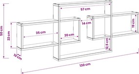 vidaXL Ράφι Τοίχου Λευκό 130 x 10 x 50 εκ. Επεξεργασμένο Ξύλο