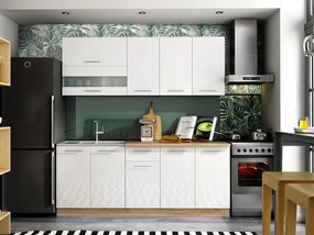 Σετ κουζίνας White 132, 200x60cm, Πάγκος, Πλαστικοποιημένη μοριοσανίδα, Ινοσανίδες μέσης πυκνότητας | Epipla1.gr