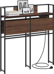 vidaXL Κεφαλάρι Αποθήκης με ράφι Καφέ δρυς 80 cm Επεξεργασμένο ξύλο