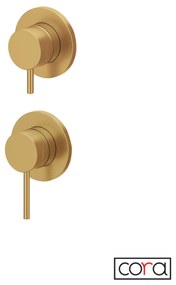 Cora Cosmo Μίκτης εντοιχισμού με εκτροπέα 2/3 εξόδων PVD Gold Brushed