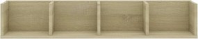 vidaXL Ράφι Τοίχου για CD Sonoma Δρυς 100 x 18 x 18 εκ. από Επεξ. Ξύλο