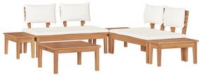 vidaXL Σετ Παγκάκι Κήπου 3 pcs Καφέ και Κρέμα 2 θέσεων Small