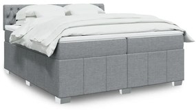 ΚΡΕΒΑΤΙ BOXSPRING ΜΕ ΣΤΡΩΜΑ ΑΝΟΙΧΤΟ ΓΚΡΙ 200X200 ΕΚ. ΥΦΑΣΜΑΤΙΝΟ 3289482