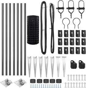 vidaXL Τεντώτο με στήριγμα Γκρι 1 x 10 m Χάλυβας και PVC