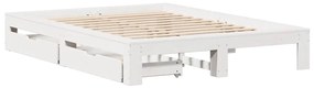 vidaXL Σκελετός Κρεβ. Χωρίς Στρώμα Λευκό 140x190 εκ Μασίφ Πεύκο
