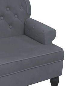 vidaXL Παγκάκι με Πλάτη Σκούρο Γκρι 119,5x64,5x75 εκ. Βελούδινο