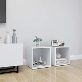 vidaXL Έπιπλα Τηλεόρασης 2 τεμ. Λευκά 37 x 35 x 37 εκ. από Επεξ. Ξύλο