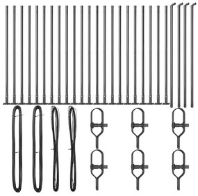 vidaXL Στύλος Περιφράξεων 26 pcs Ασημί Μέγεθος: 3.2 x 3.2 x 110 εκ.