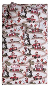 Σεντόνια Βρεφικά Μάρσαλ (Σετ 2τμχ) Beige-Red Viopros Λίκνου 80x100cm 100% Βαμβάκι