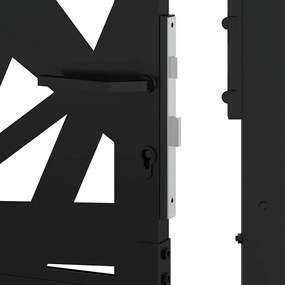 Πύλη κήπου Μαύρη 105x180 cm Ατσάλινη ελαφριά σχεδίαση - Μαύρο